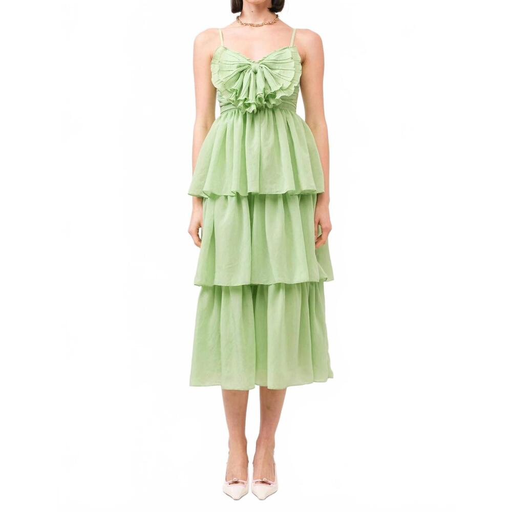 NEW SOFIE THE LABEL melody solid dress in green